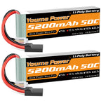 3S Battery Lipo,2 Packs 11.1V Lipo Battery 5200mAh Soft Case for RC Car/Truck, Boat,Drone,Buggy,Truggy,RC Helicopter, RC Airplane,UAV, FPV (Short)