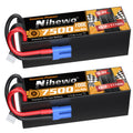 2Packs 4S Lipo Battery, 14.8V 7500mAh Lipo Batteries Hardcase 100C Compatible with Arrma E-flite 1/5 1/6 1/7 1/8 Scale RC Car Truck Truggy Vehicles Tank Boat Airplane Models