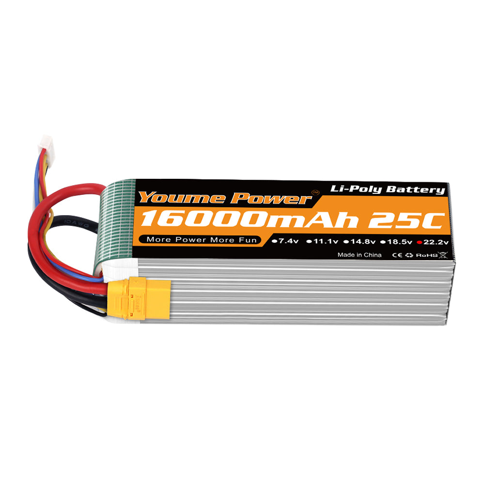 6S Lipo Battery Pack, 22.2V RC Battery 16000mAh for Large Aircraft Photography Drone FreeFly, OnyxStar, Gryphon x8, E1200, UAV, Multi-rotor, Align plant protection machinery,RC Boat