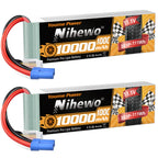 Nihewo 6S Lipo Battery,2Packs 11.1V 10000mAh RC Battery Soft Case 100C Compatible with RC Car Truck Tank Plane Drone Boat Models