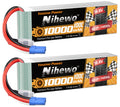 Nihewo 4S Lipo Battery,2Packs 14.8V 10000mAh RC Battery Soft Case 100C Compatible with RC Car Truck Tank Plane Drone Boat Models