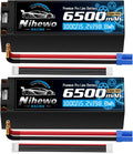 Nihewo 4S Lipo Battery 15.2V High Voltage Lipo Battery 6500mAh 100C Hard Case Compatible with 1/5 1/6 1/7 1/8 RC Car Truck Vehicles Truggy Buggy Boat Airplane(2Packs)