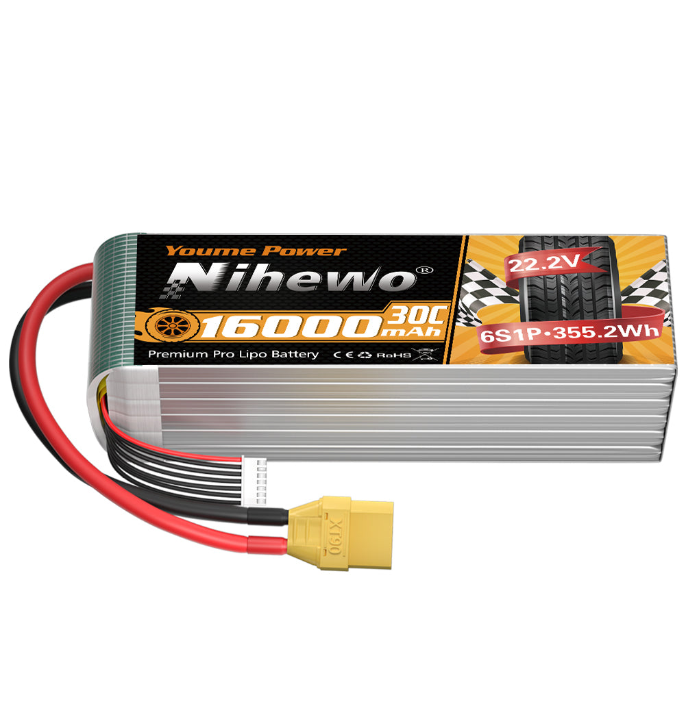 6S Lipo Battery Pack, 22.2V RC Battery 16000mAh for Large Aircraft Photography Drone FreeFly, OnyxStar, Gryphon x8, E1200, UAV, Multi-rotor, Align plant protection machinery,RC Boat