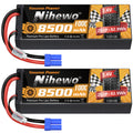 Nihewo 2S Lipo Battery 8500mAh 7.4V RC Battery 100C Hard Case Compatible with Arrma Axial 1/8 1/10 Scale RC Vehicle Car Truck Buggy Drone Boat Models (2Packs)