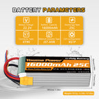 6S Lipo Battery Pack, 22.2V RC Battery 16000mAh for Large Aircraft Photography Drone FreeFly, OnyxStar, Gryphon x8, E1200, UAV, Multi-rotor, Align plant protection machinery,RC Boat