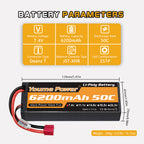 2S LiPo Battery 6200 mAh 50C 7.4 V Lipo Battery Hard Case  Compatible with Axial 1/8 1/10 RC Aeroplane Helicopter RC Car Truck Boat (2 Packs)