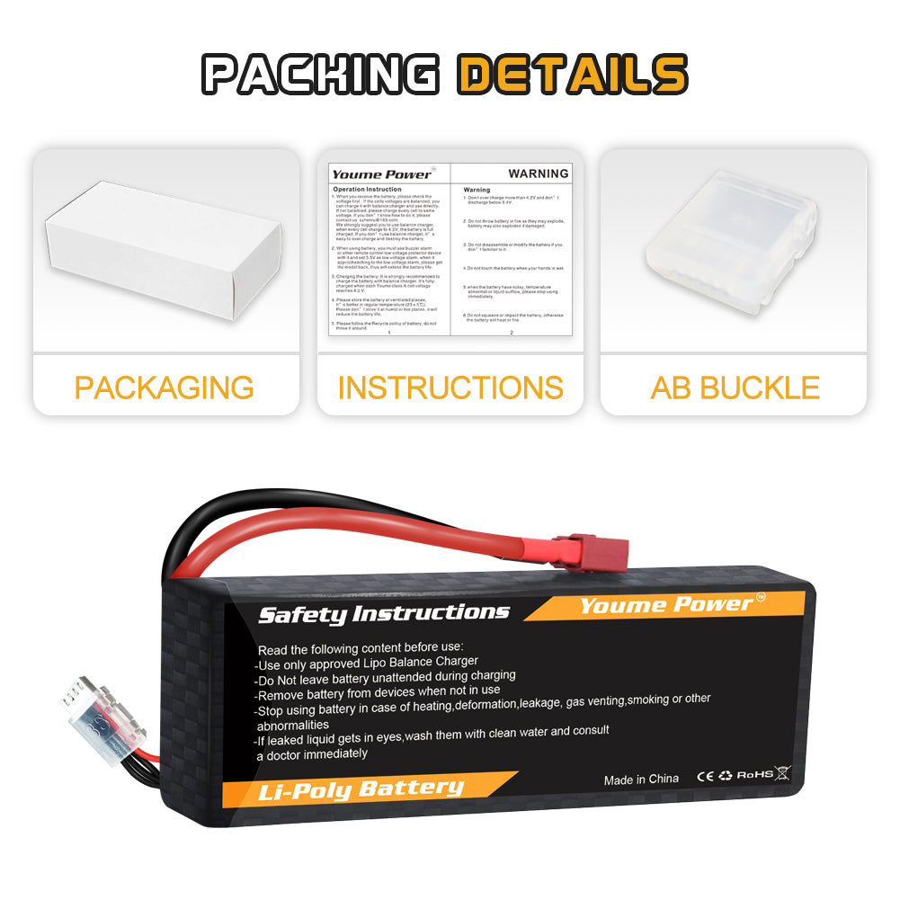 2S LiPo Battery 6200 mAh 50C 7.4 V Lipo Battery Hard Case  Compatible with Axial 1/8 1/10 RC Aeroplane Helicopter RC Car Truck Boat (2 Packs)