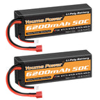 2S LiPo Battery 6200 mAh 50C 7.4 V Lipo Battery Hard Case  Compatible with Axial 1/8 1/10 RC Aeroplane Helicopter RC Car Truck Boat (2 Packs)