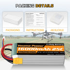 6S Lipo Battery Pack, 22.2V RC Battery 16000mAh for Large Aircraft Photography Drone FreeFly, OnyxStar, Gryphon x8, E1200, UAV, Multi-rotor, Align plant protection machinery,RC Boat