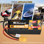4S Lipo Battery Pack, Nihewo 14.8V RC Battery 6500mAh  HardCase Lipo Batteries Compatible with Arrma Losi 1/5 1/6 1/7 1/8 RC Car Truck Truggy Vehicles Tank Boat Airplane(2Packs )