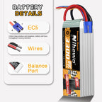 6S Lipo Battery 22.2V 3300mAh RC Battery for RC Airplane Helicopter Quadcopter Drone Car Truck Boat Model (2 Packs)