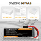 4S Lipo Battery, 14.8V Lipo Battery 6500mAh 60C Soft Case Compatible with Maxx X-Maxx RC Buggy Truggy Crawler Monster Truck Car Vehicle, Helicopter, Airplane (2Packs)