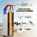 Youme 6S Lipo Battery,22.2V 4500mAh Lipo Battery 60C Soft Case for X Class Drone Racing 70MM 80MM 90MM EDF RC Quadcopter Airplane Helicopter Car Truck Boat Hobby (2 Packs)