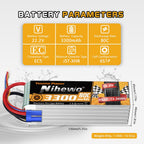 6S Lipo Battery 22.2V 3300mAh RC Battery for RC Airplane Helicopter Quadcopter Drone Car Truck Boat Model (2 Packs)
