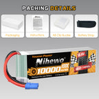 Nihewo 4S Lipo Battery,2Packs 14.8V 10000mAh RC Battery Soft Case 100C Compatible with RC Car Truck Tank Plane Drone Boat Models